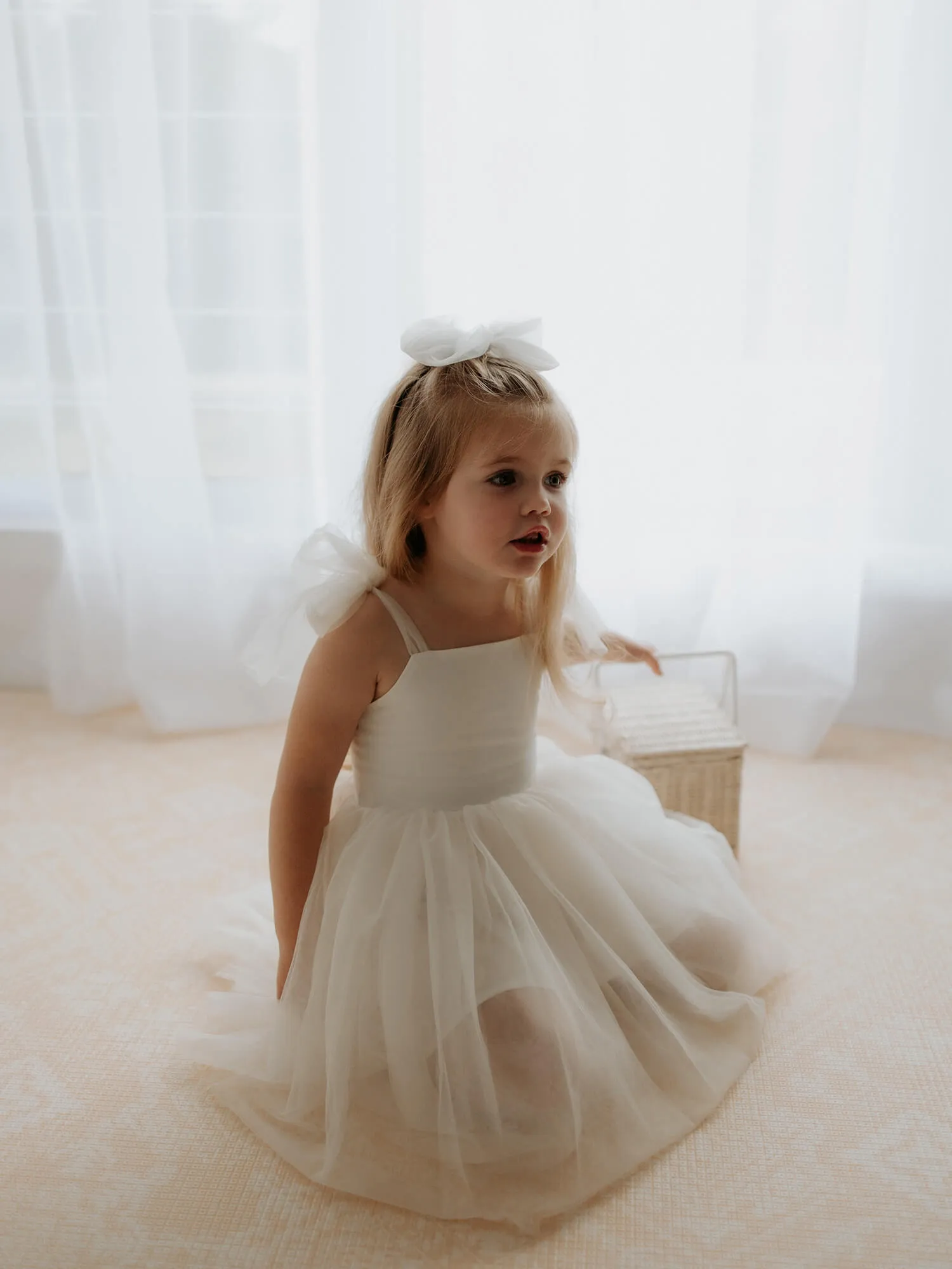 Harper dress - tea length - cream