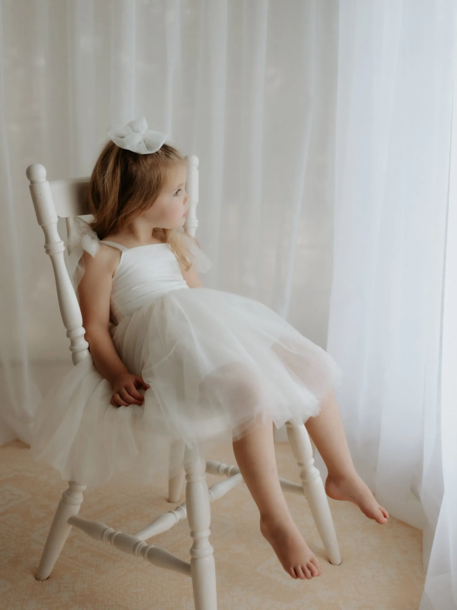 Harper dress - tea length - cream