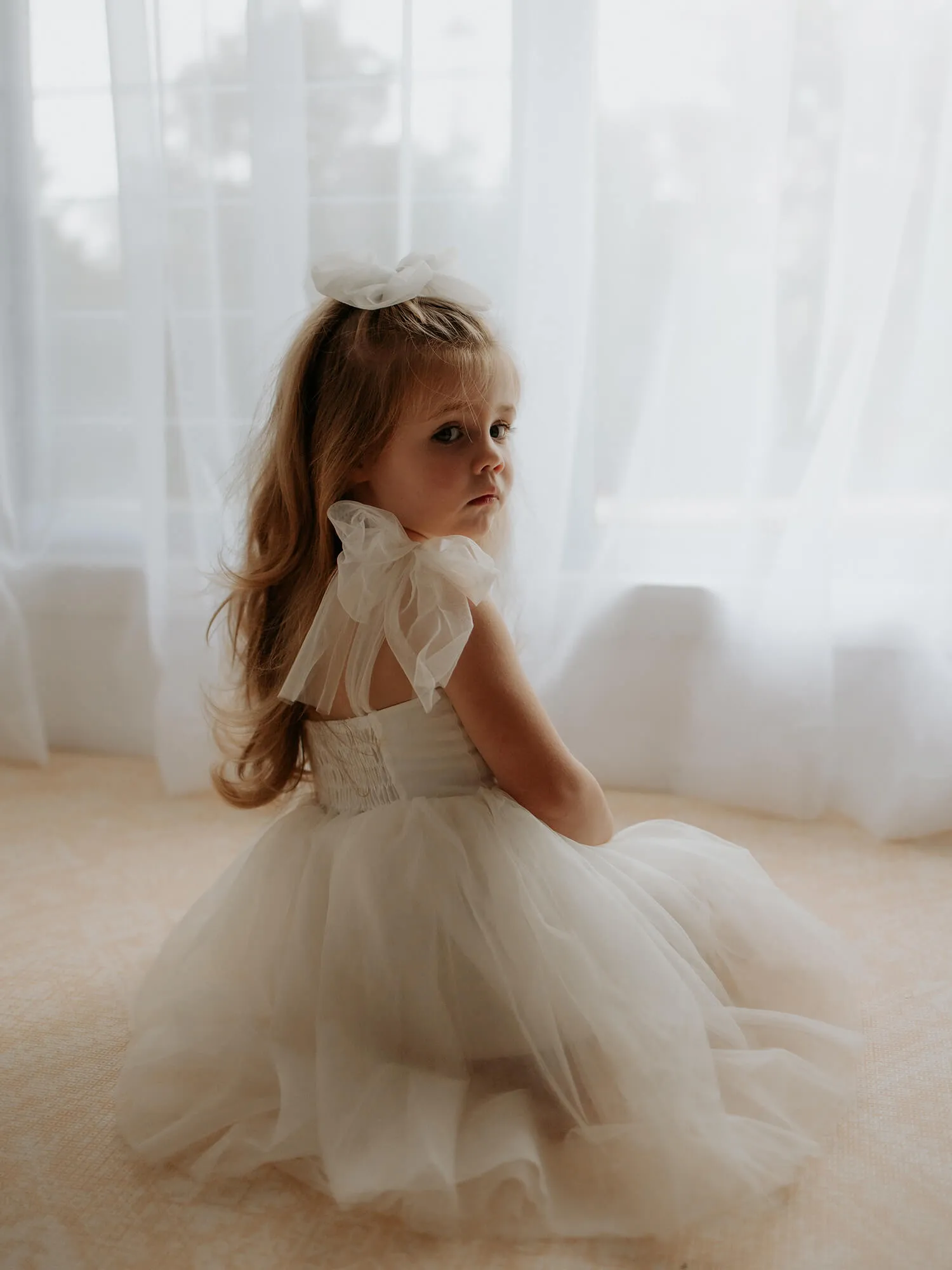 Harper dress - tea length - cream