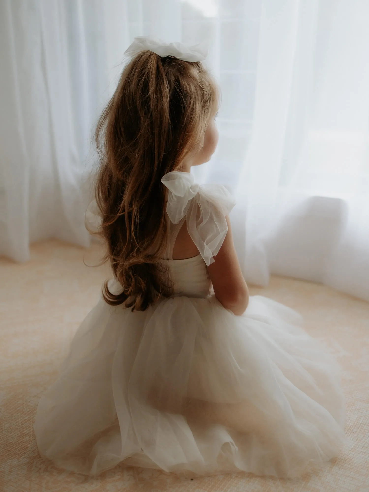 Harper dress - tea length - cream