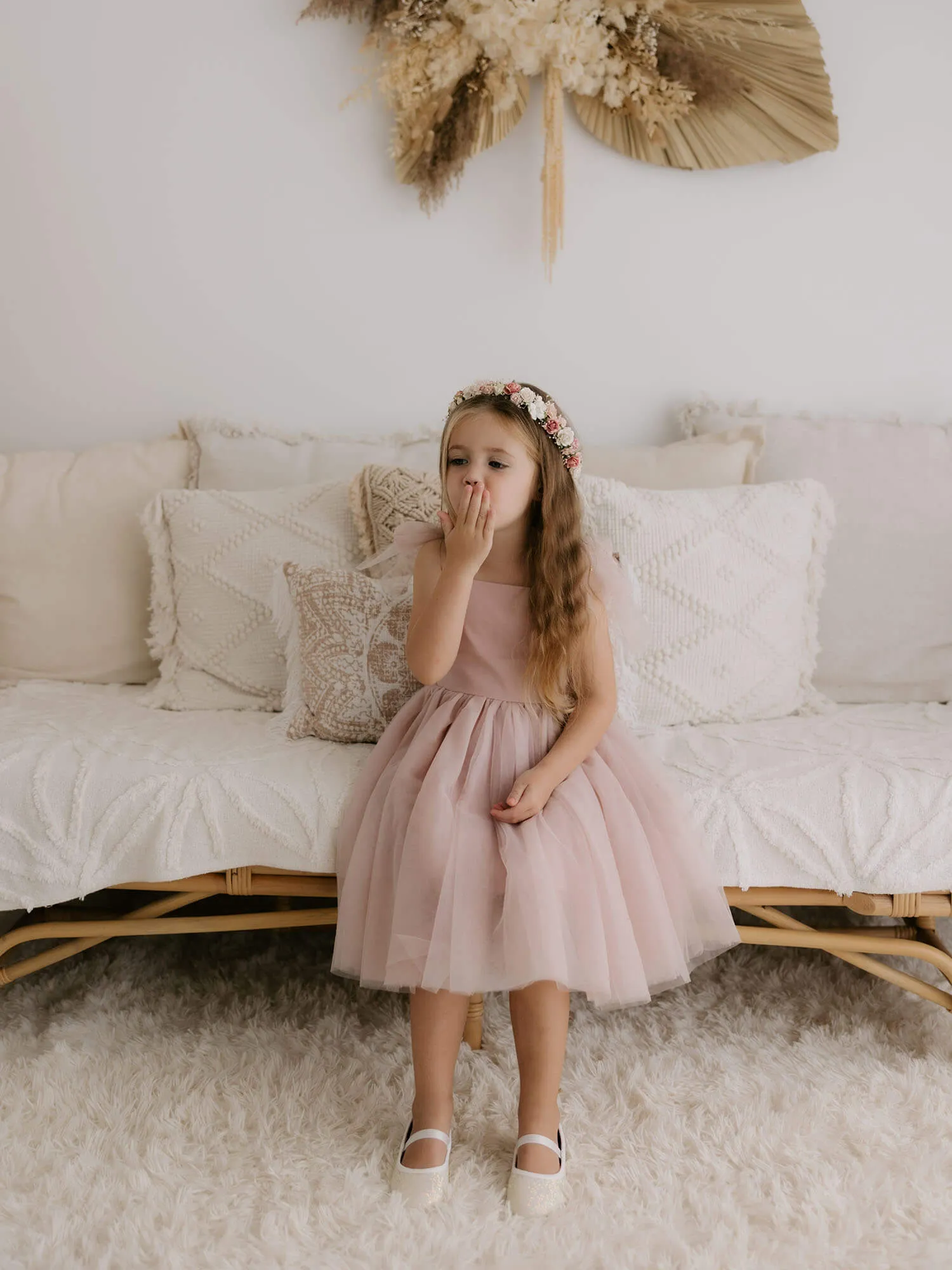 Harper dress - tea length - dusty pink