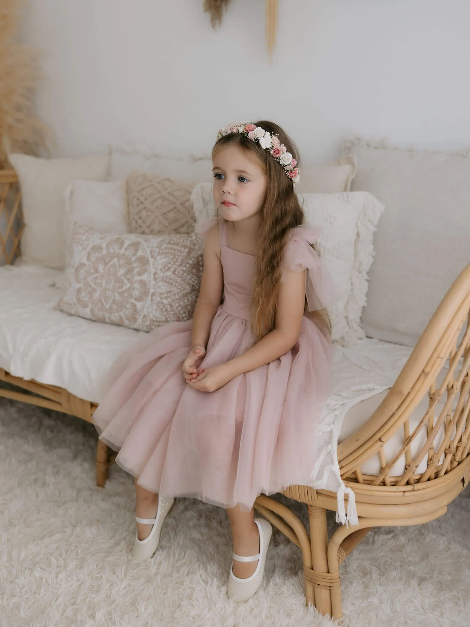 Harper dress - tea length - dusty pink