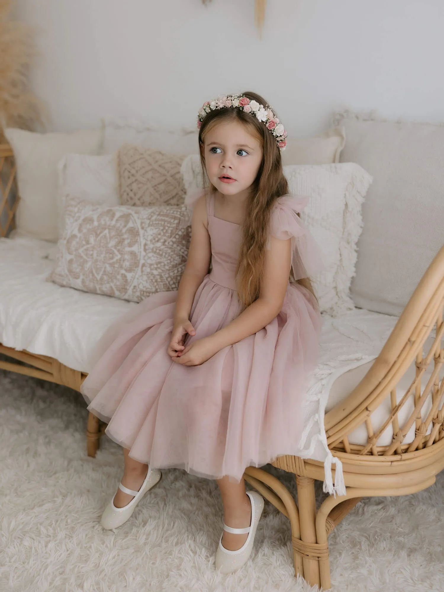 Harper dress - tea length - dusty pink