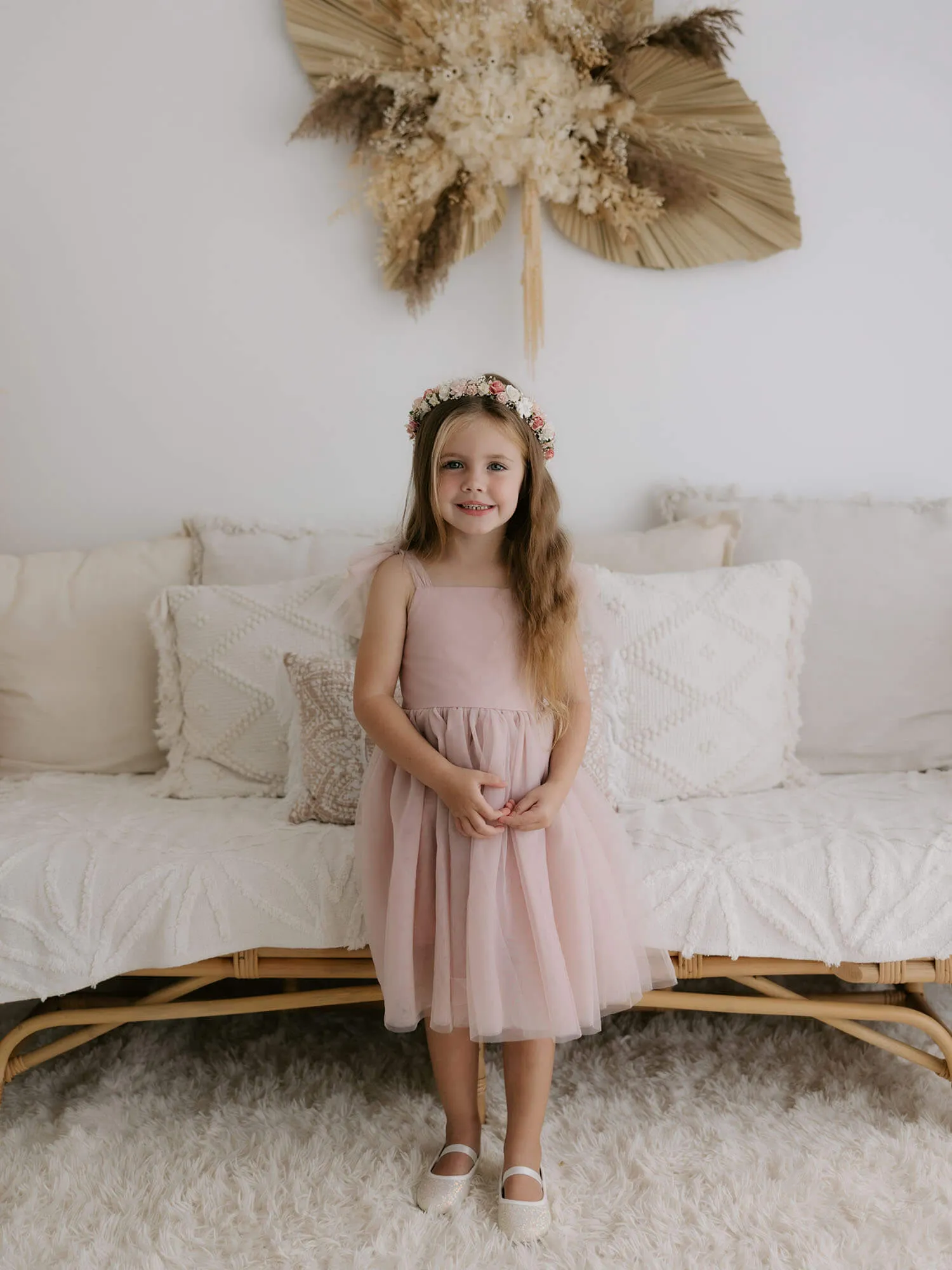 Harper dress - tea length - dusty pink