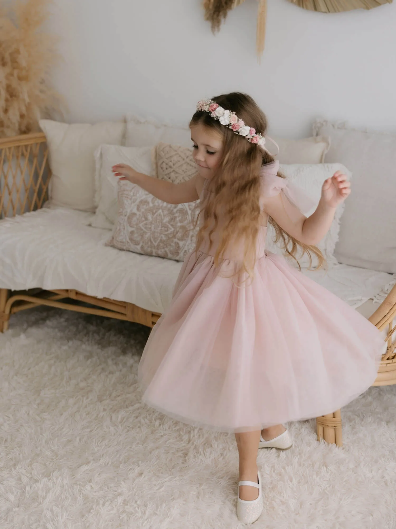 Harper dress - tea length - dusty pink