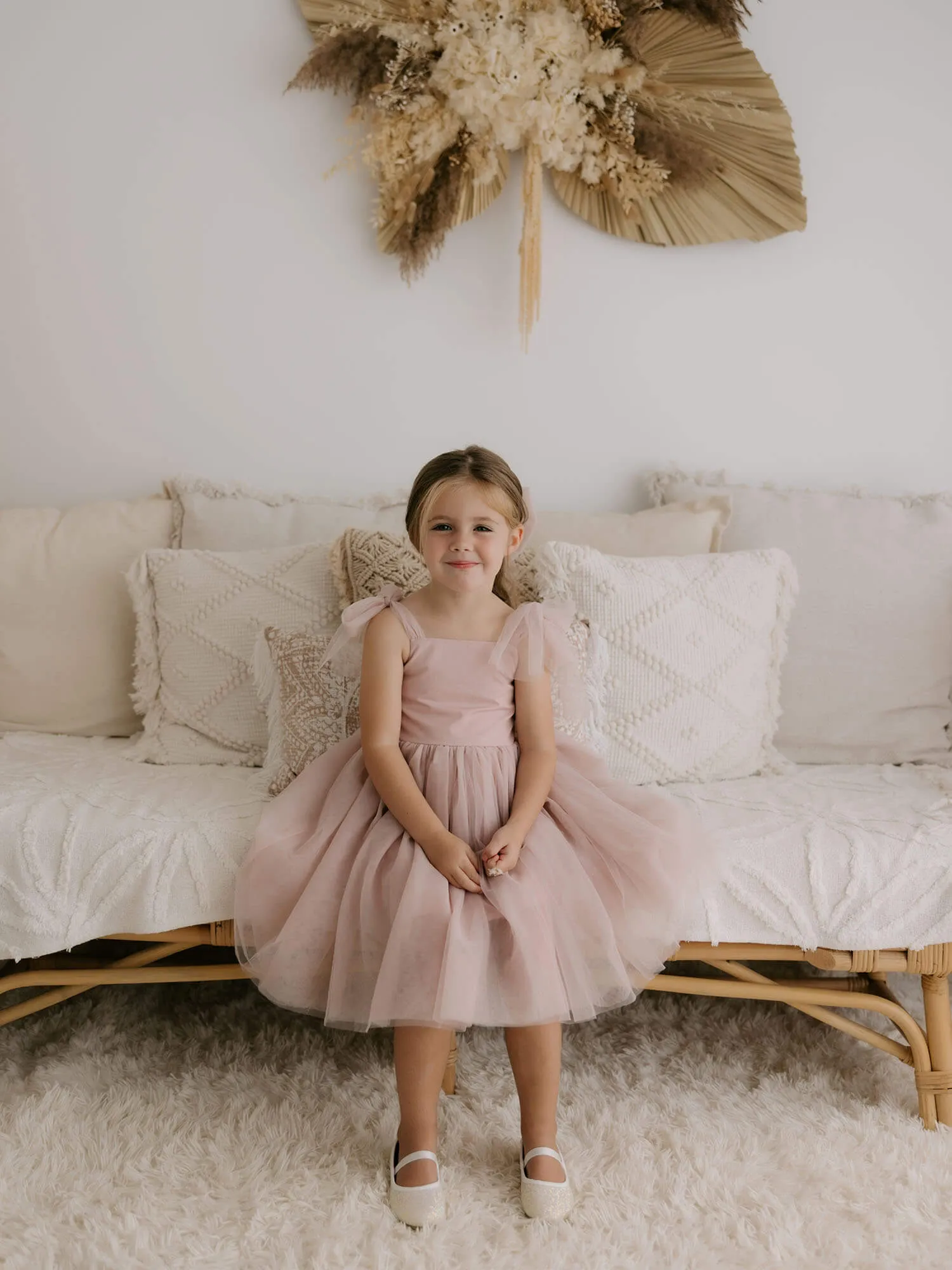 Harper dress - tea length - dusty pink