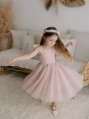 Harper dress - tea length - dusty pink