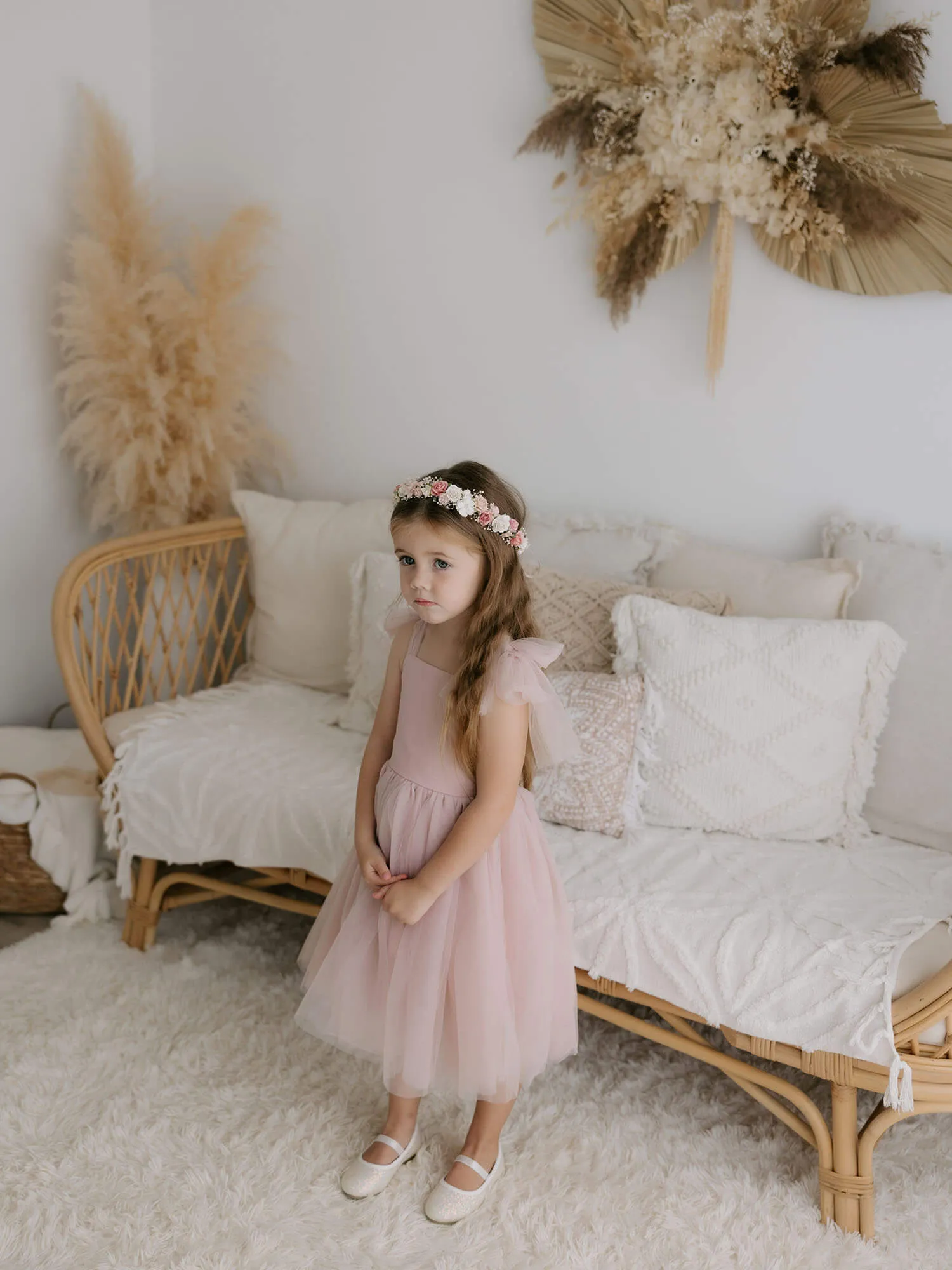 Harper dress - tea length - dusty pink