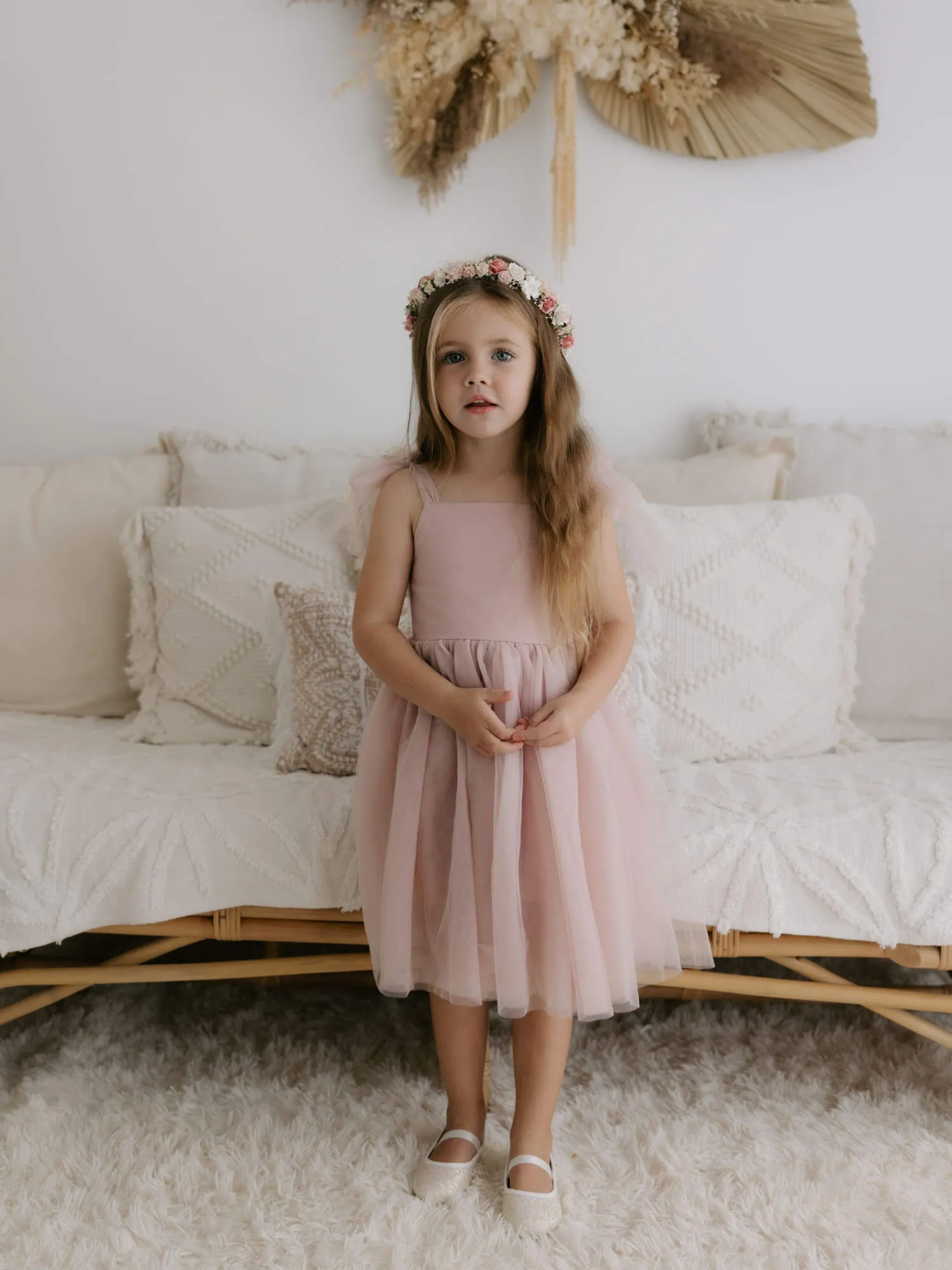 Harper dress - tea length - dusty pink