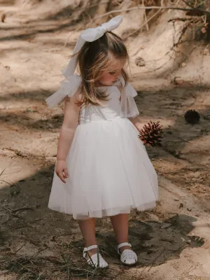 Harper dress - tea length - ivory