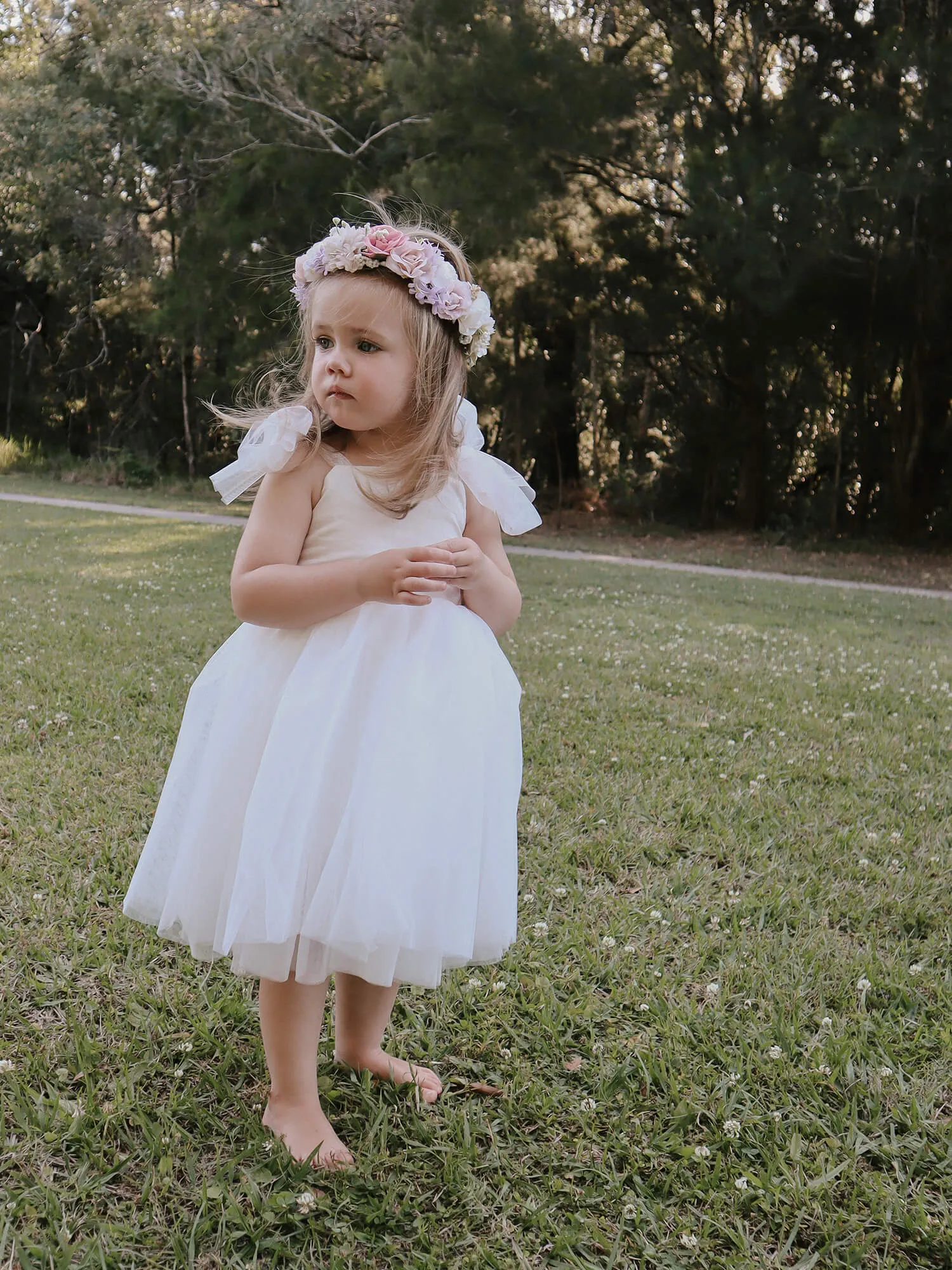 Harper dress - tea length - ivory