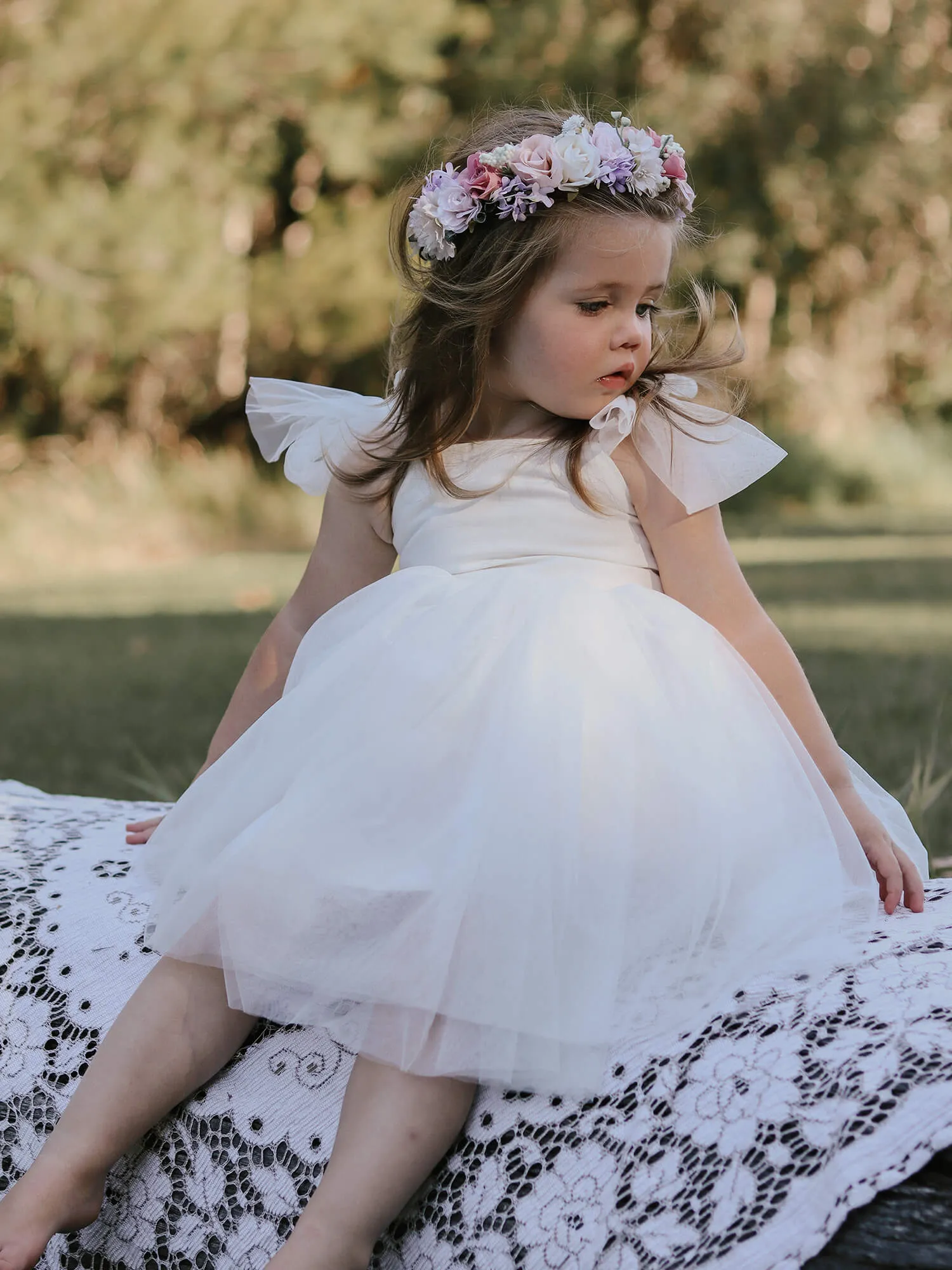 Harper dress - tea length - ivory