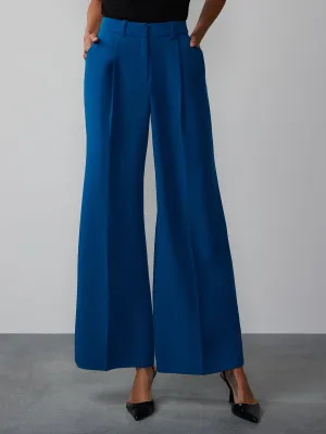 High Rise Wide Leg Seamed Pant