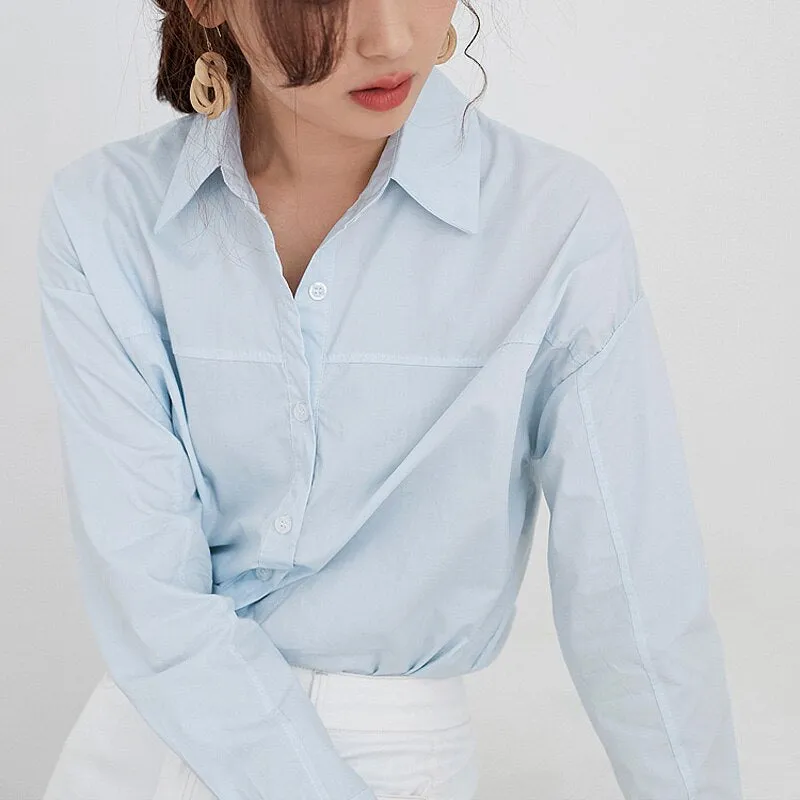 Joskaa 2024 Spring White Women's Shirt Feminine Blouse Top Full Sleeve Casual Loose Female Shirts OL Style Women Blouses blusas mujer