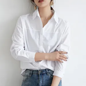 Joskaa 2024 Spring White Women's Shirt Feminine Blouse Top Full Sleeve Casual Loose Female Shirts OL Style Women Blouses blusas mujer