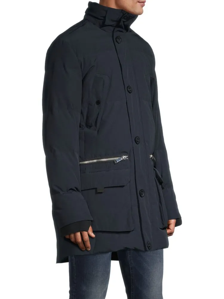 Karl Lagerfeld Paris faux fur lined parka in Olive