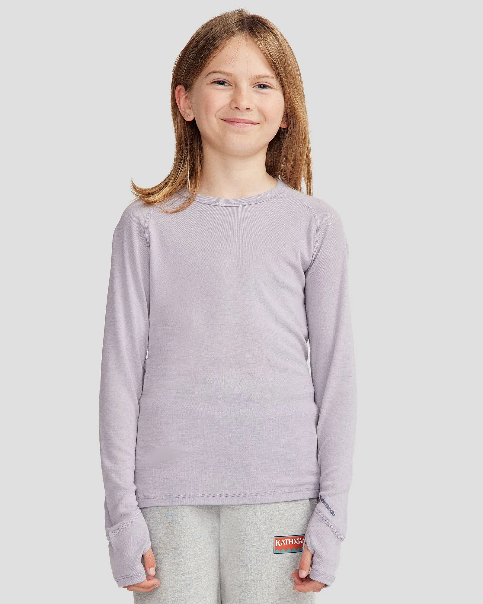Kids' KMDMerino Baselayer Long Sleeve Top - Light Haze
