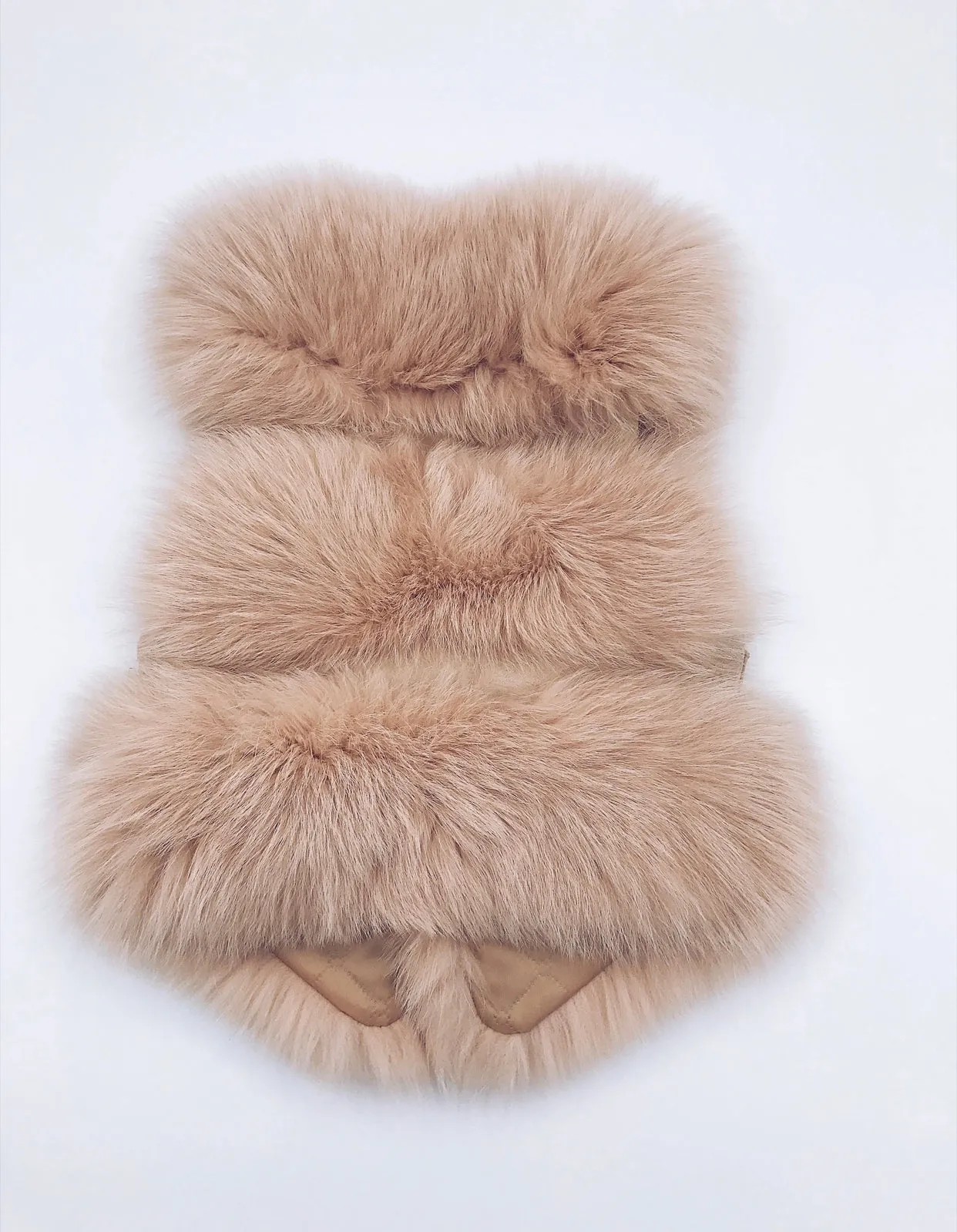 KIDS MI LOVES SIGNATURE Beige Luxurious Fox fur vest