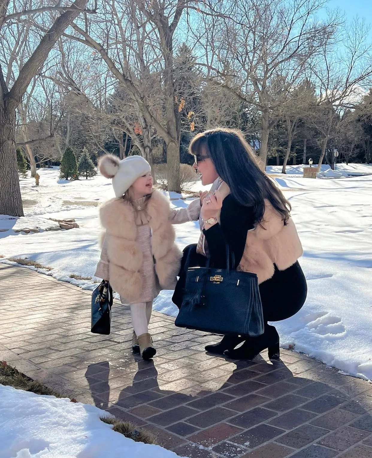 KIDS MI LOVES SIGNATURE Beige Luxurious Fox fur vest