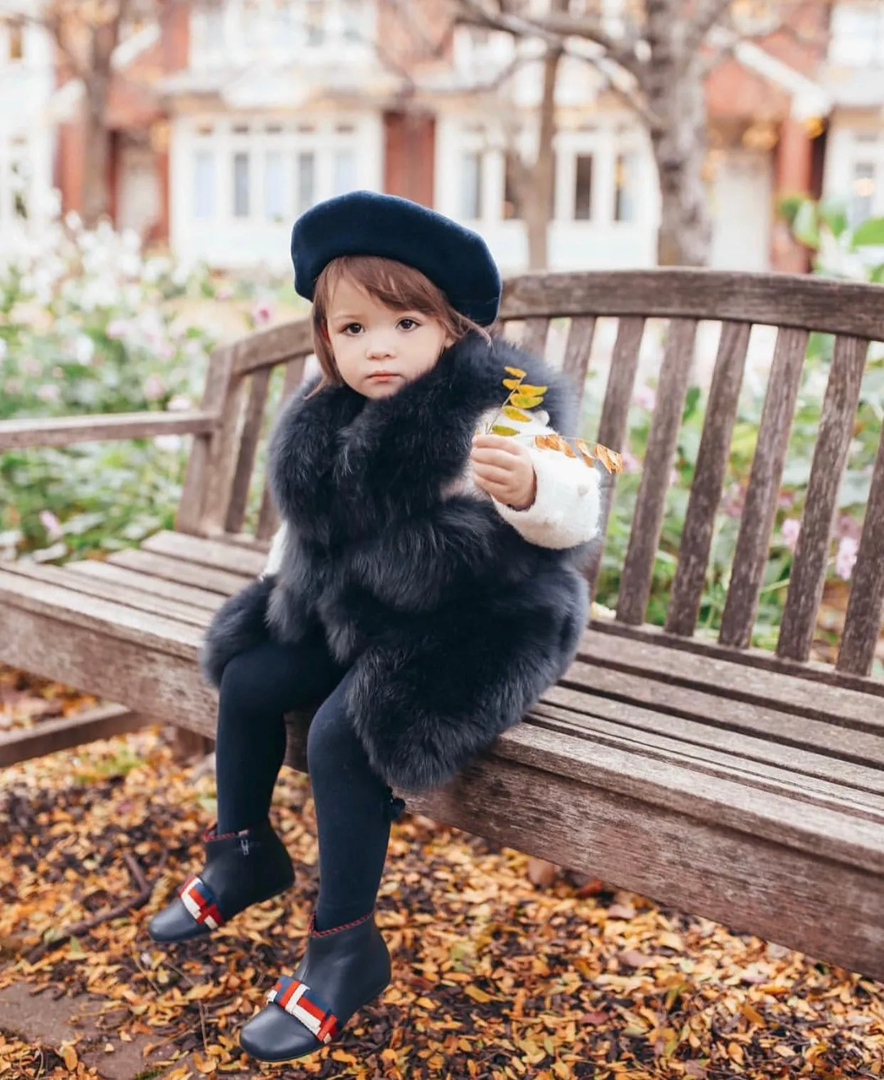 KIDS MI LOVES SIGNATURE Dark grey Luxurious Fox fur vest.