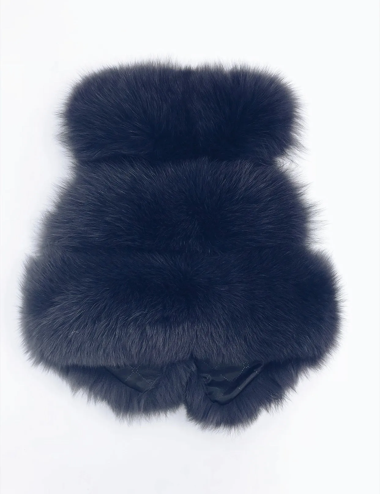 KIDS MI LOVES SIGNATURE Dark grey Luxurious Fox fur vest.