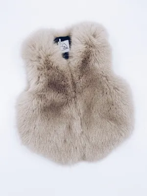 KIDS MI LOVES SIGNATURE Luxurious Synthetic fur vest in Cappuccino