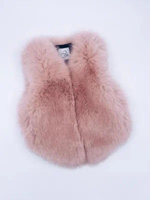 KIDS MI LOVES SIGNATURE Luxurious Synthetic fur vest in Pink