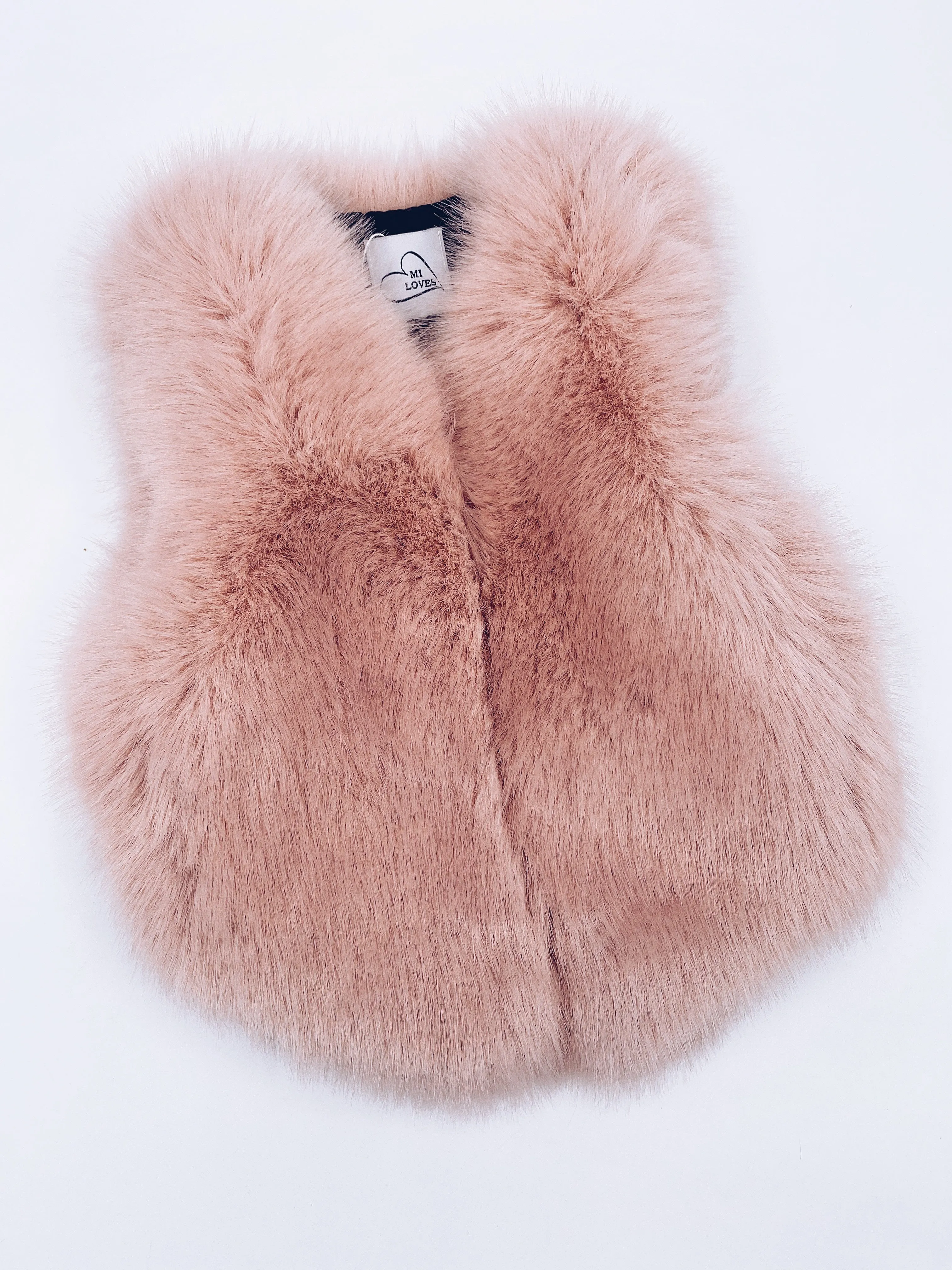 KIDS MI LOVES SIGNATURE Luxurious Synthetic fur vest in Pink