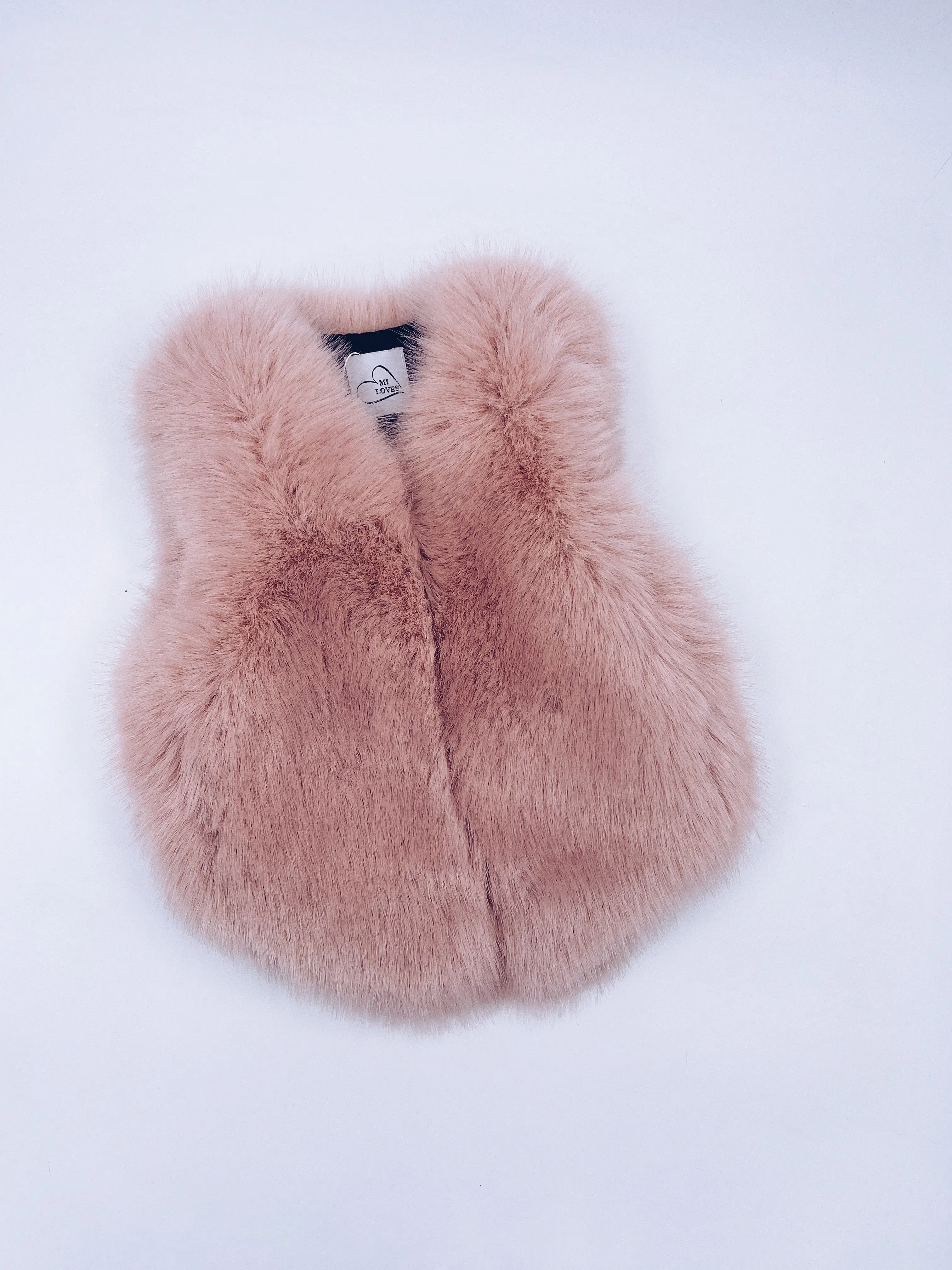 KIDS MI LOVES SIGNATURE Luxurious Synthetic fur vest in Pink