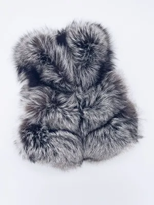KIDS MI LOVES SIGNATURE Silver Fox Luxurious fur vest