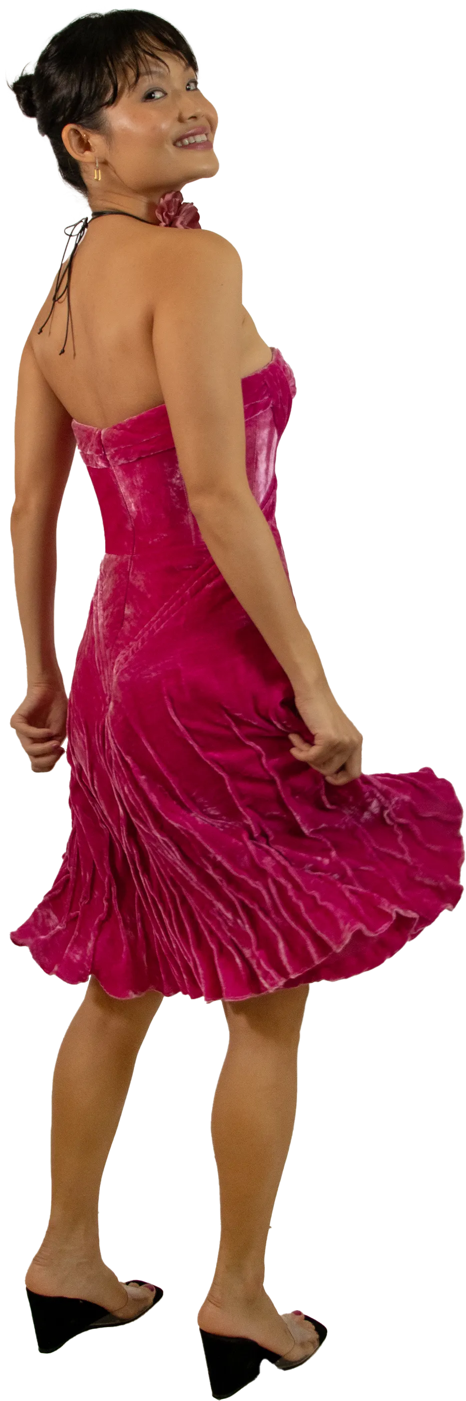 La Vie En Rose Velvet Dress