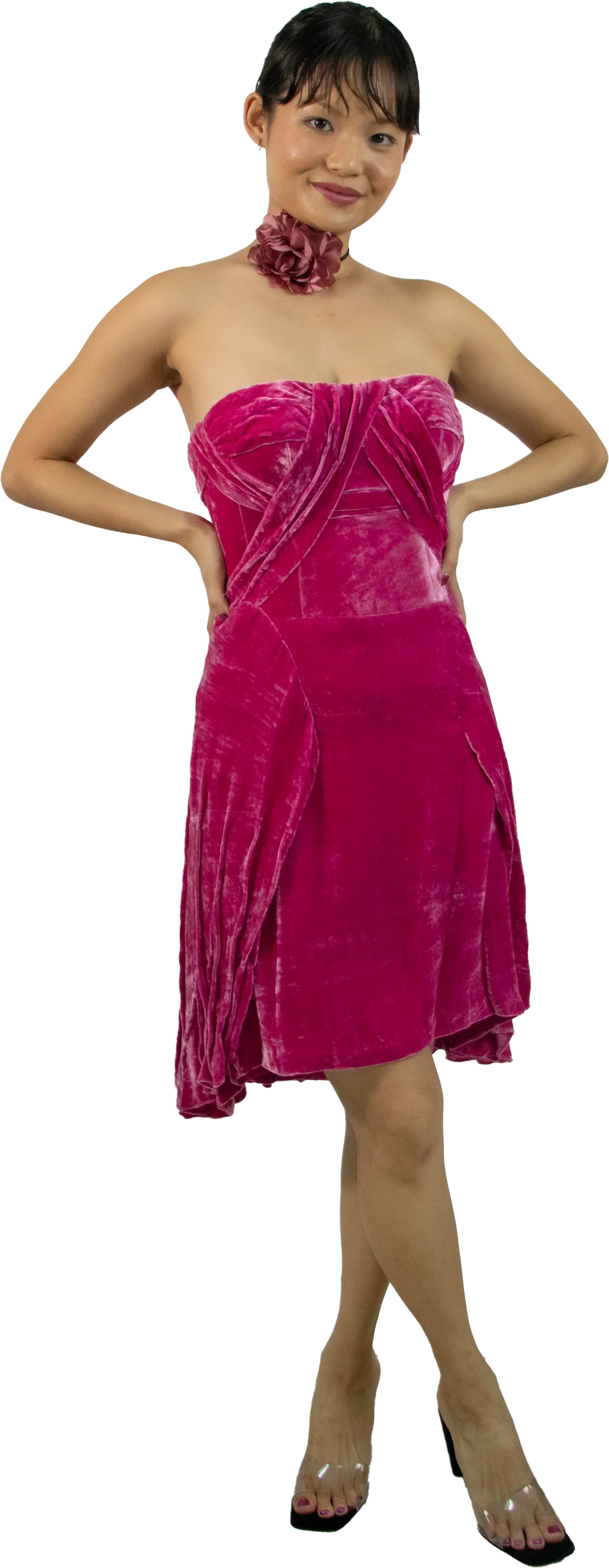 La Vie En Rose Velvet Dress