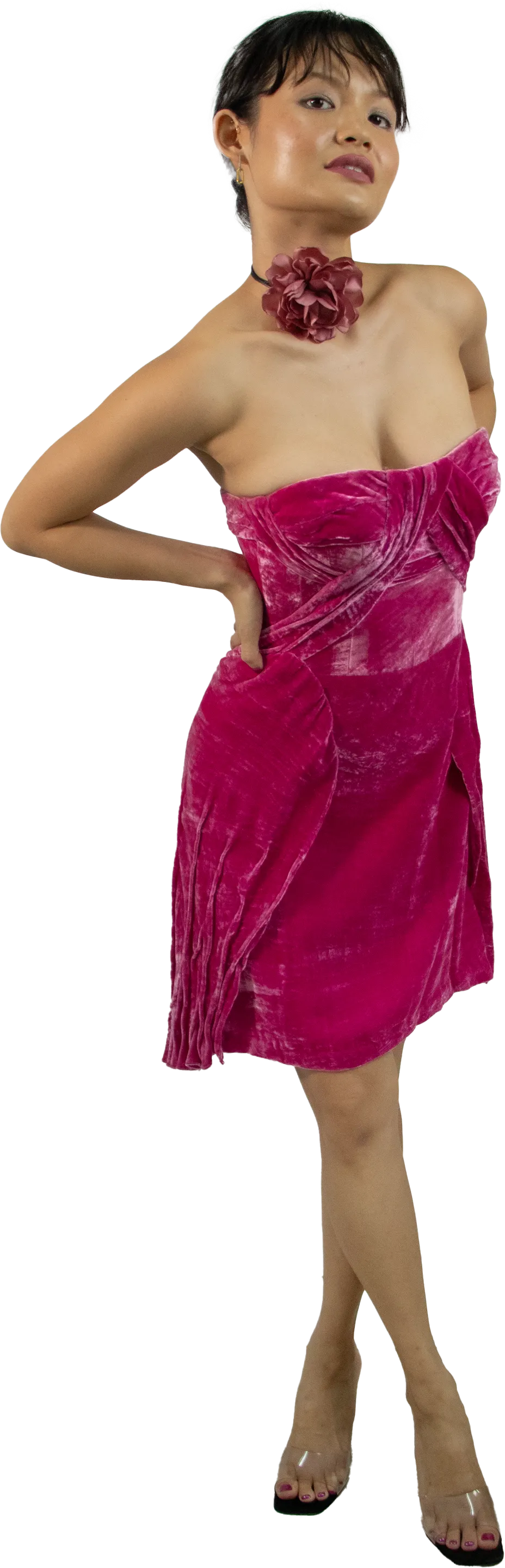 La Vie En Rose Velvet Dress