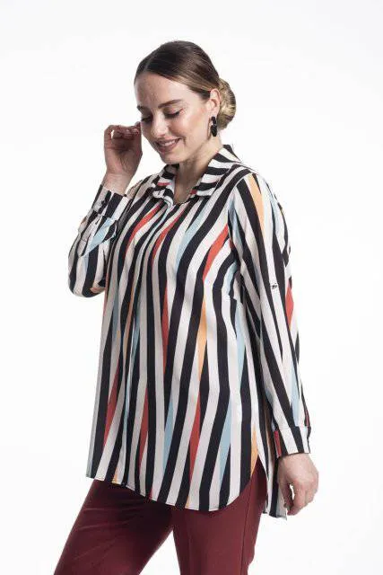 Long Sleeve Elegant Knitted Shirts 2XL - 6XL Large Size Turn-Down Collar Pocketless Chic Tops   42 - 52 EU Office