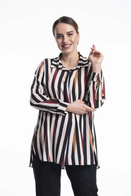 Long Sleeve Elegant Knitted Shirts 2XL - 6XL Large Size Turn-Down Collar Pocketless Chic Tops   42 - 52 EU Office