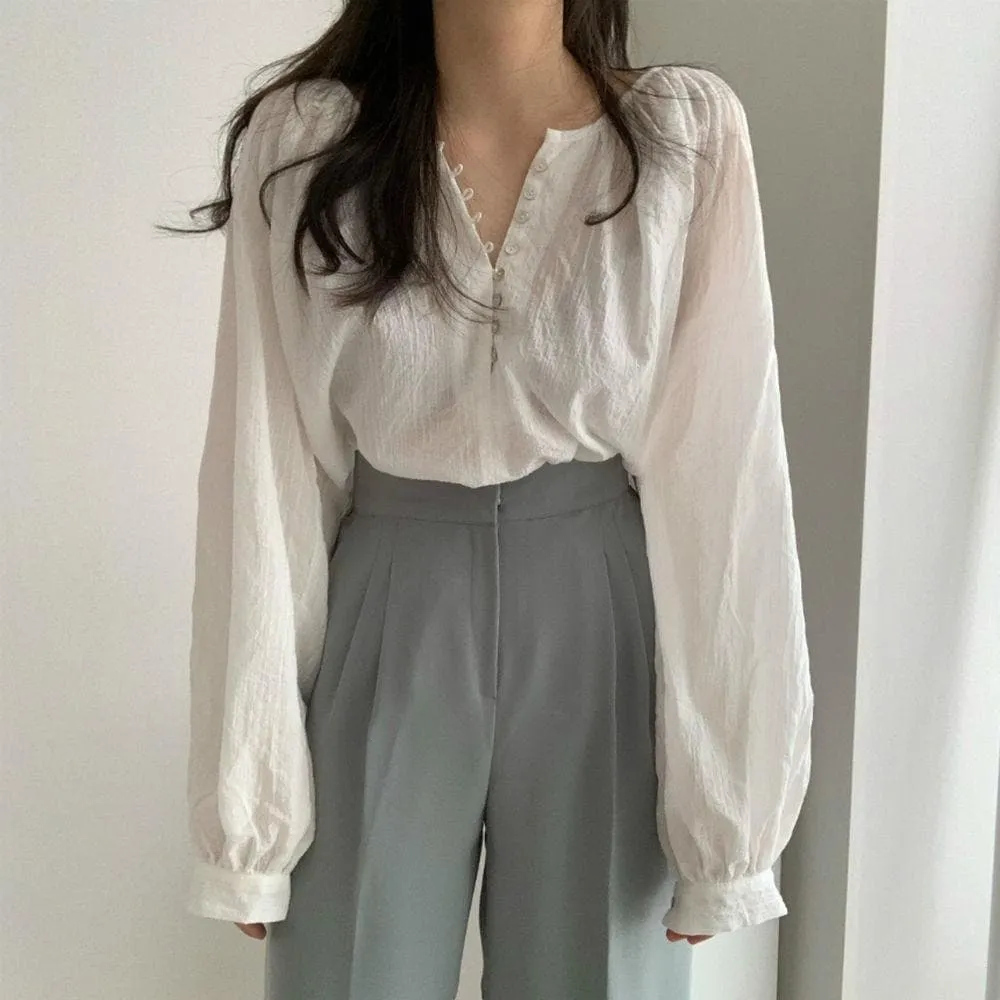 Longsleeved Blouse With Buttons