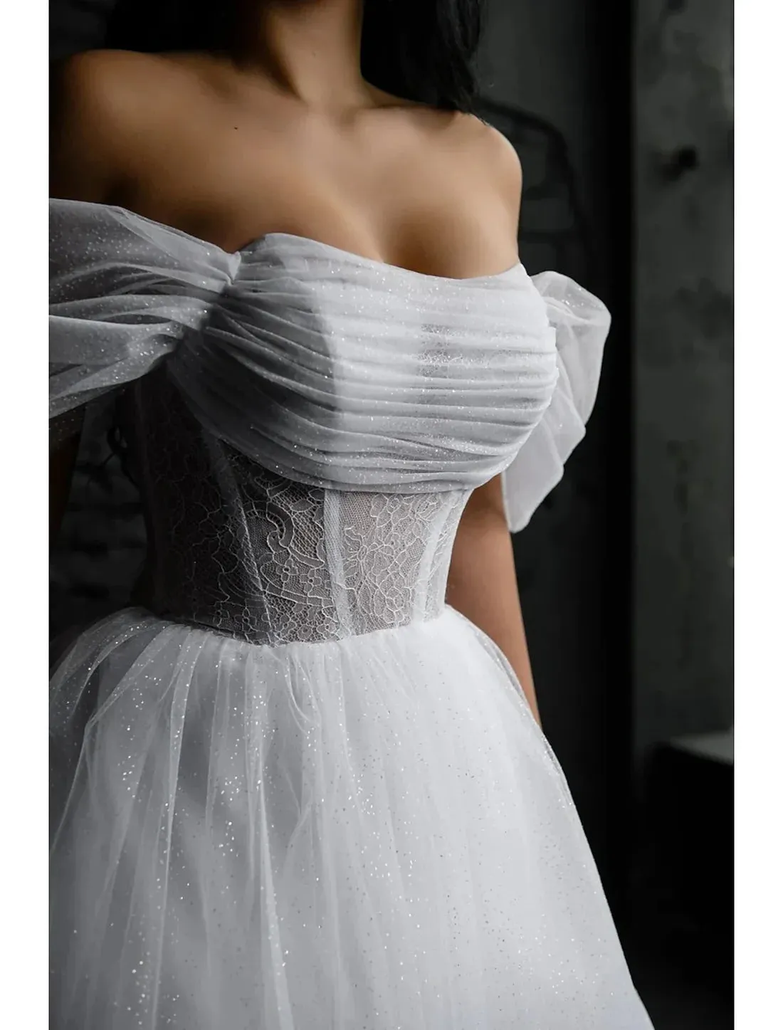 Luolandi Bridal Shower Simple Wedding Dresses Wedding Dresses A-Line Scoop Neck Sleeveless Tea Length Satin Bridal Gowns