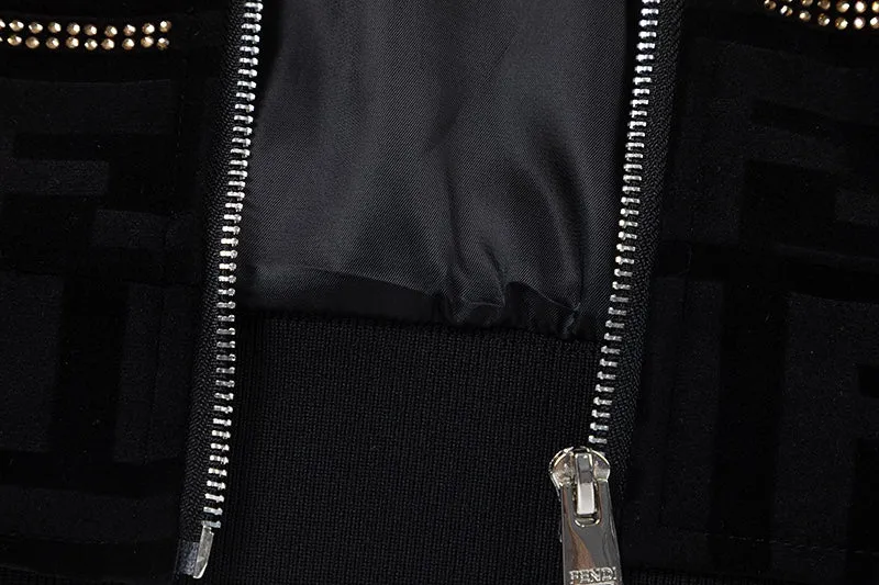 Luxurious jacket in diamond Korean velvet