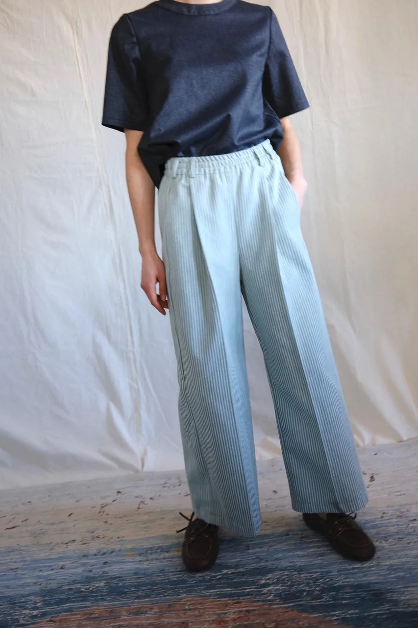 Marseille pants. Green stripes