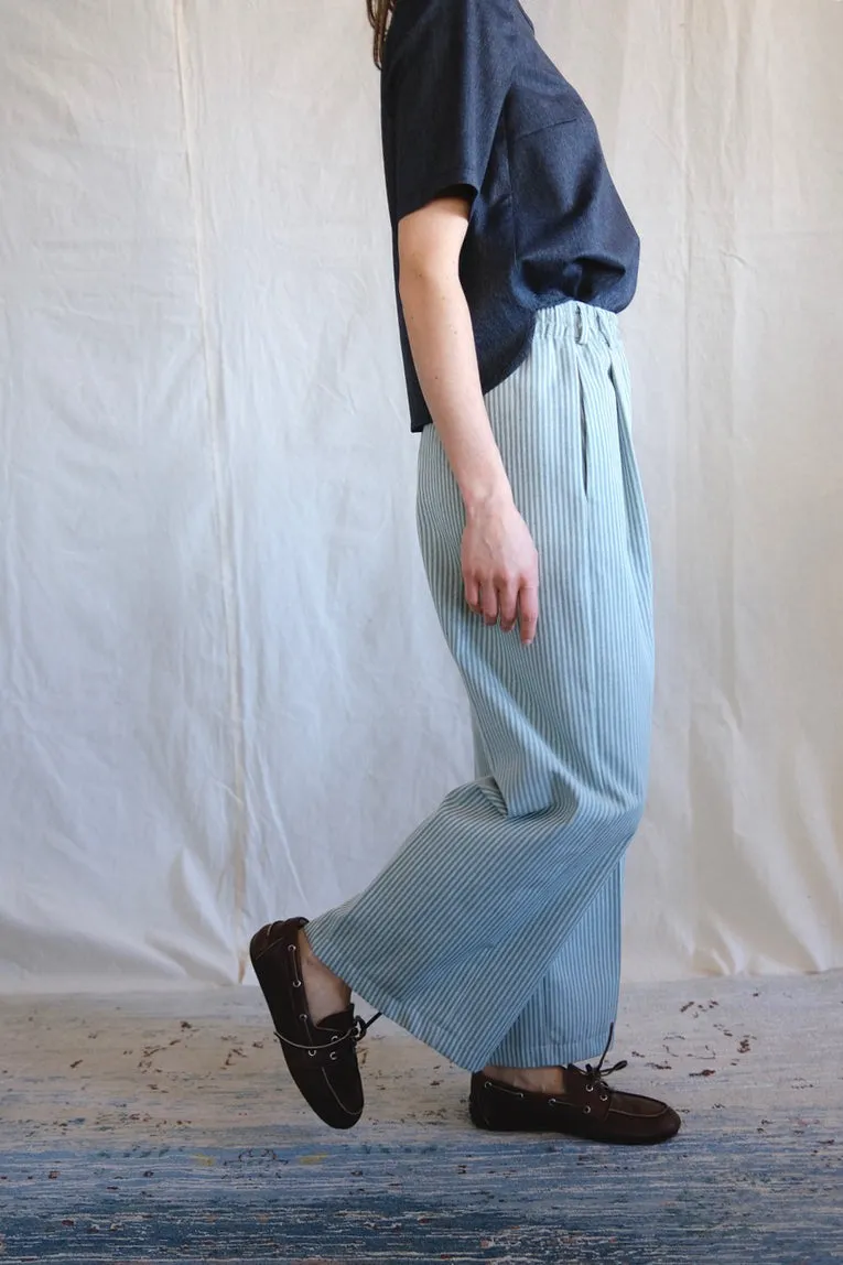 Marseille pants. Green stripes
