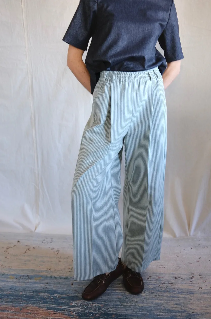 Marseille pants. Green stripes