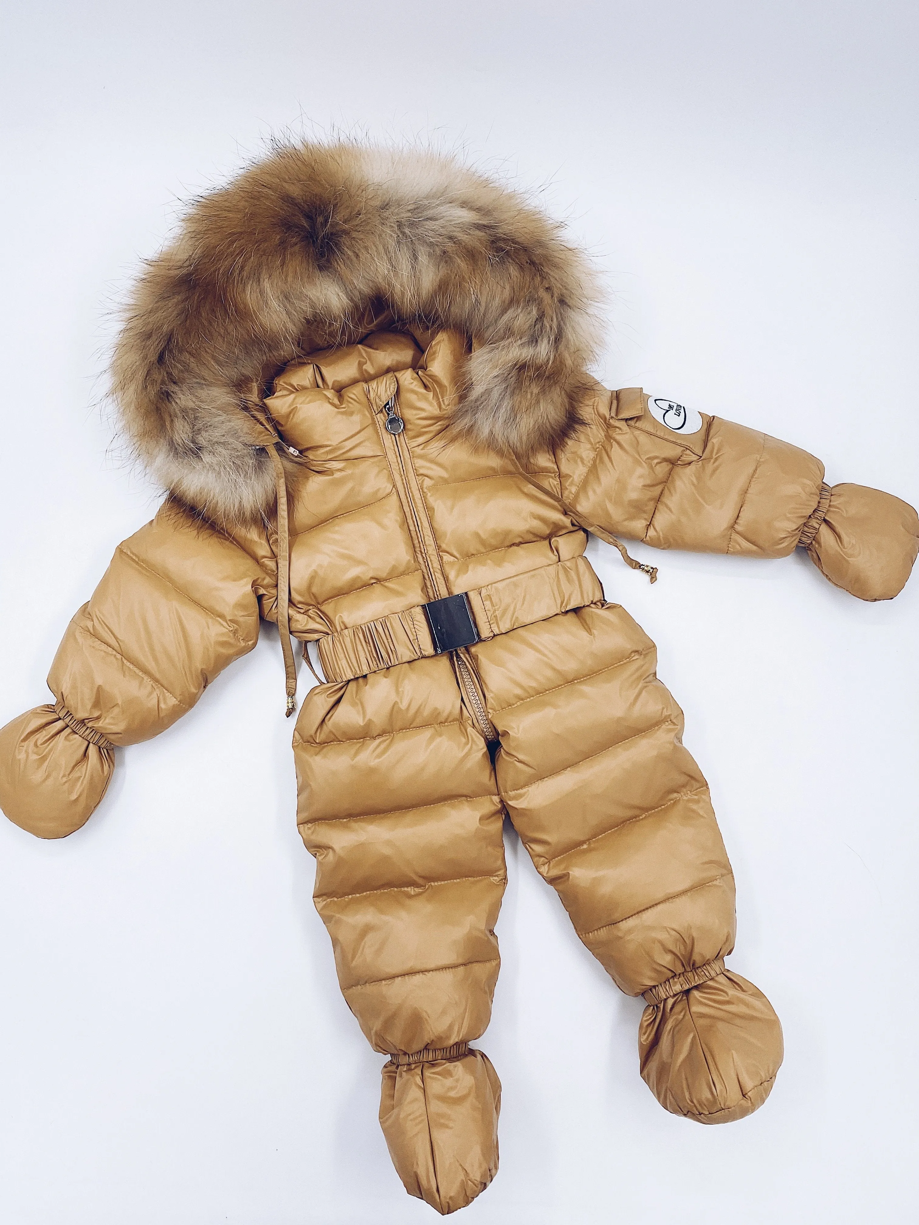 MI LOVES SIGNATURE Luxurious Racoon fur trim Snowsuit