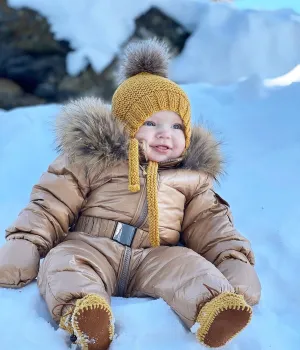 MI LOVES SIGNATURE Luxurious Racoon fur trim Snowsuit