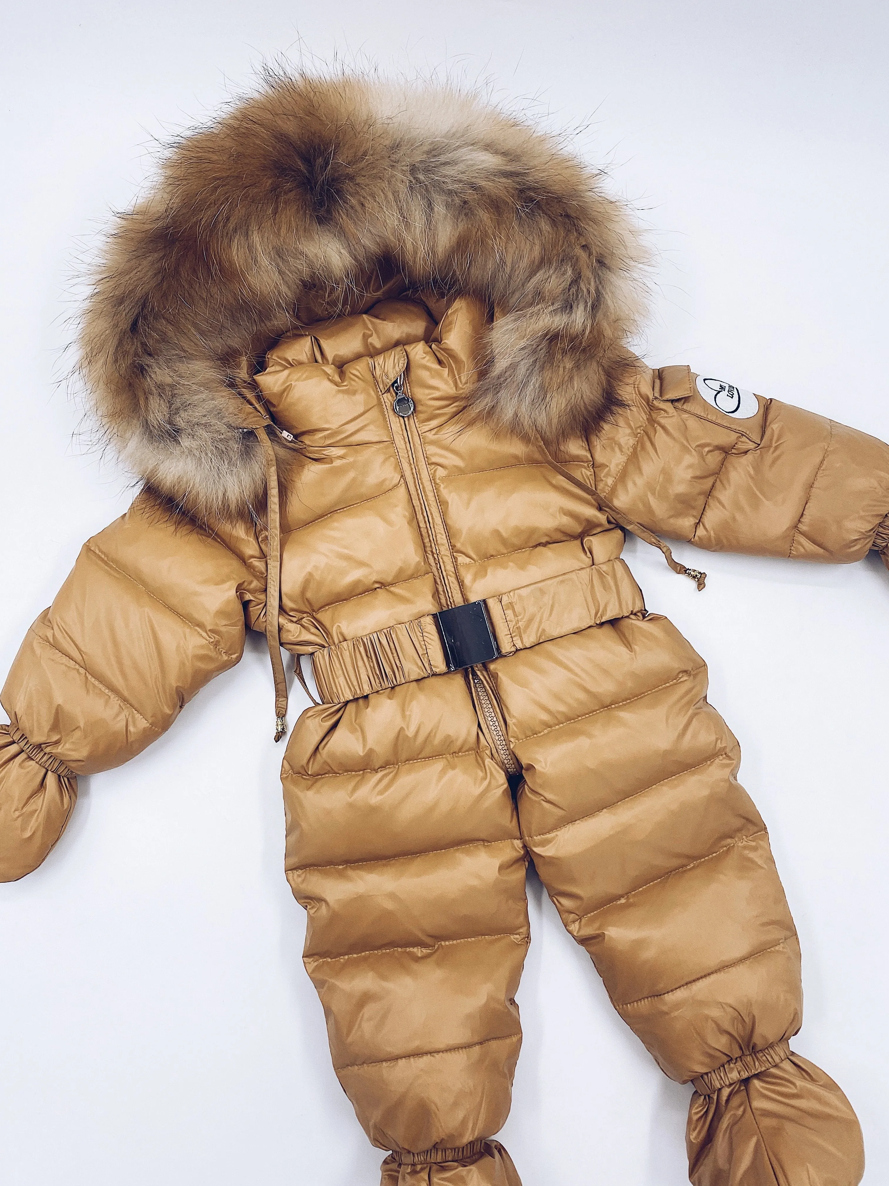 MI LOVES SIGNATURE Luxurious Racoon fur trim Snowsuit