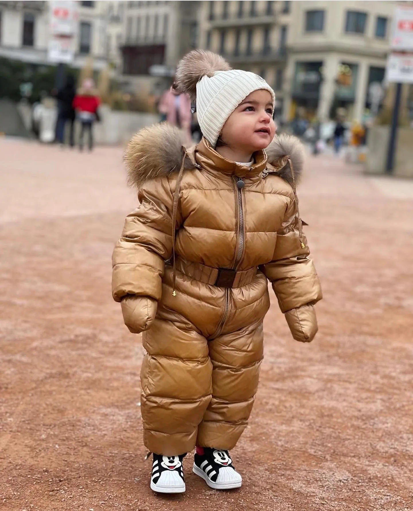 MI LOVES SIGNATURE Luxurious Racoon fur trim Snowsuit