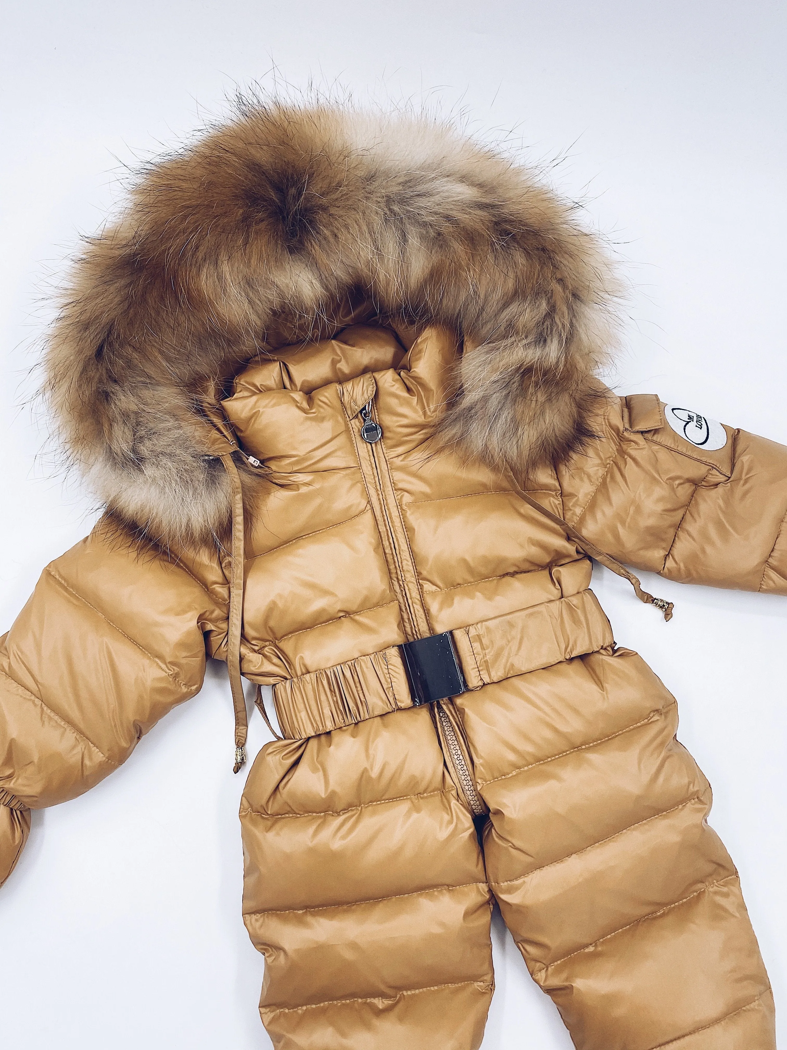 MI LOVES SIGNATURE Luxurious Racoon fur trim Snowsuit