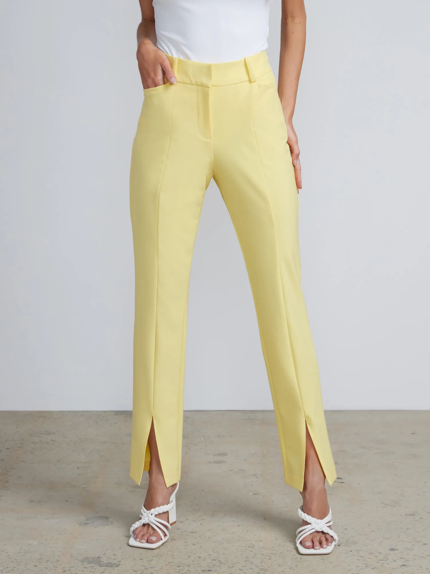 Mid Rise Slit Pants