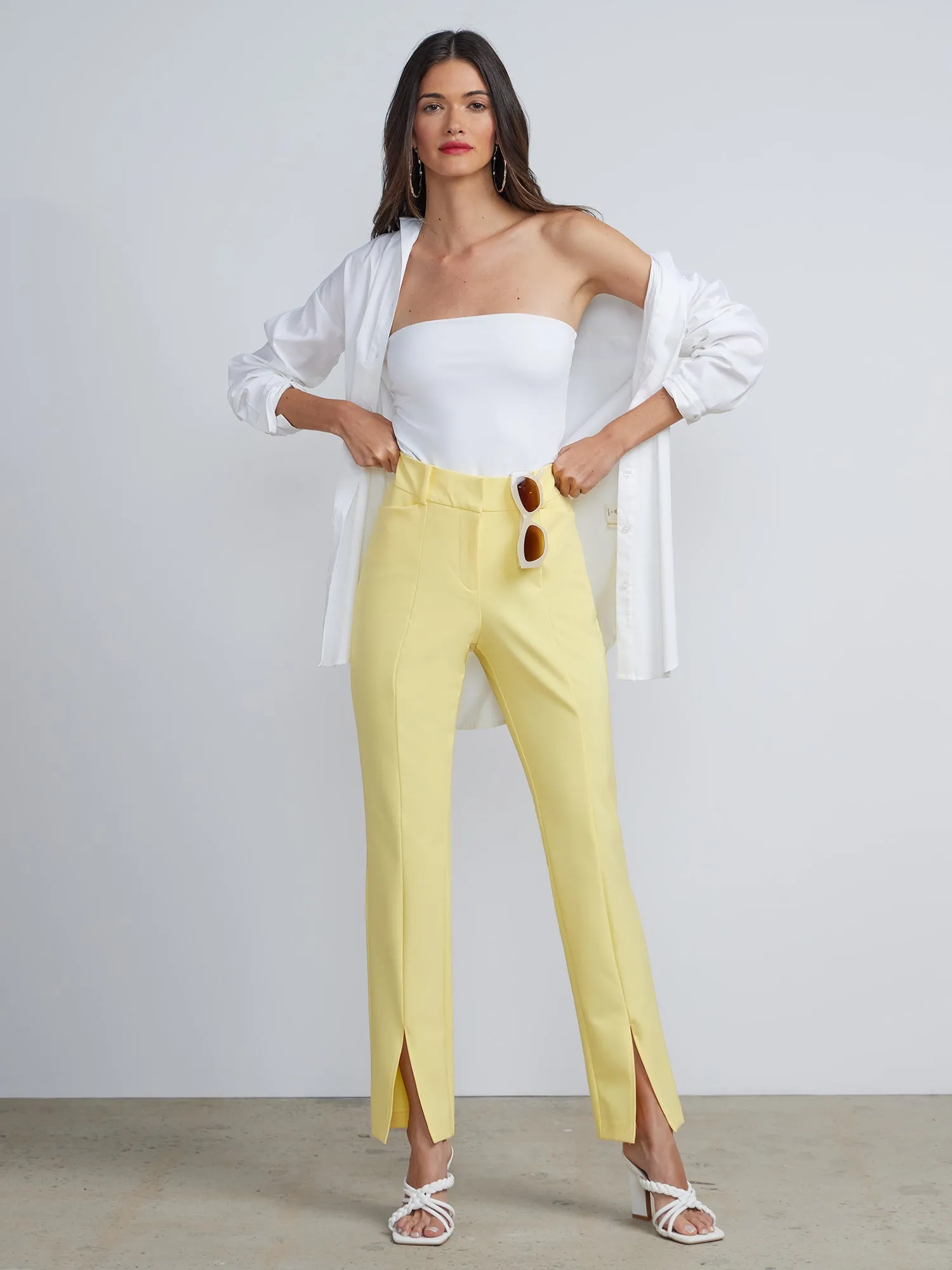 Mid Rise Slit Pants