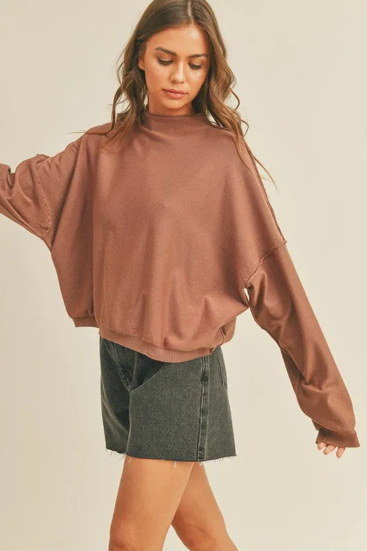 Mock Neck Soft Sweater Top