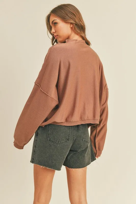Mock Neck Soft Sweater Top